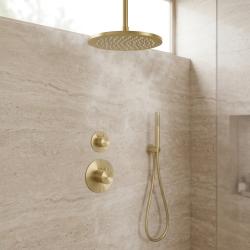 Aquanello Eterna Inbyggt termostatiskt duschset i PVD-guld med takarm 30 cm regndusch och handdusch ET-S-SET4-3-60